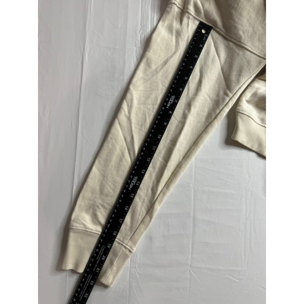 Free People Fluttercape Sweatshirt Laser Cut Ruffle Button Up Nila Cream XL RARE - Picture 9 of 9